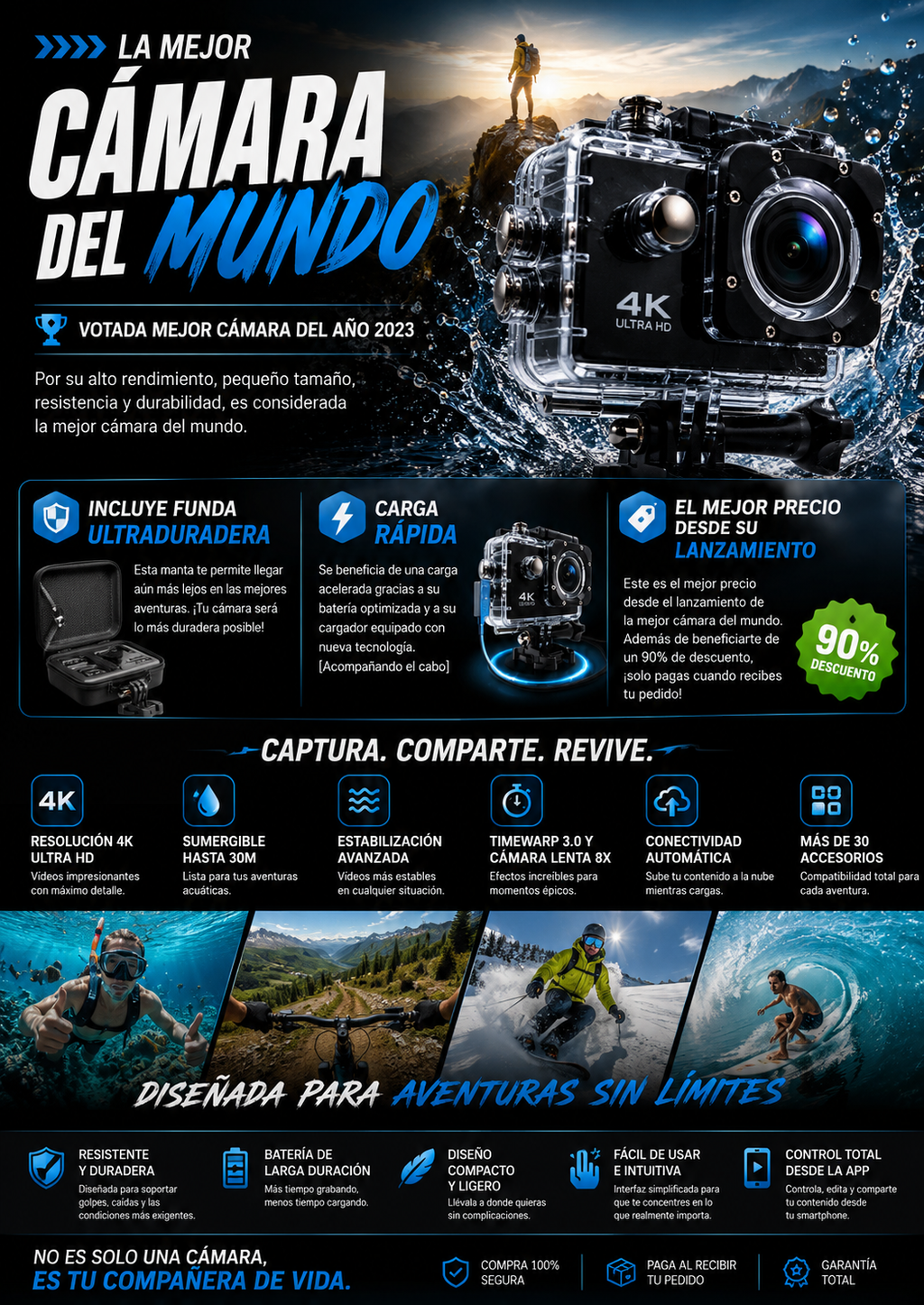 🔥 ¡ÚLTIMAS UNIDADES EN LIQUIDACIÓN! 📸 CÁMARA GOPRO 4K + 🎁 FUNDA ULTRARRESISTENTE GRATIS 🥳 [PROMOCIÓN ESPECIAL DE CUMPLEAÑOS]