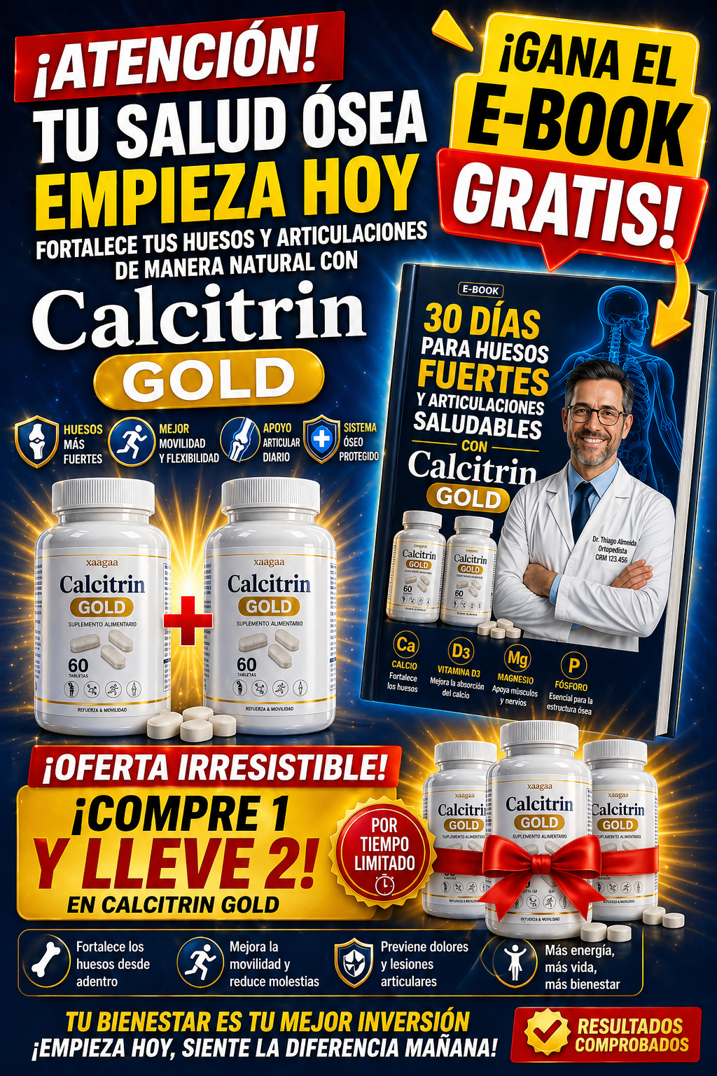 Calcitrin Gold Flex Alivio y fortalecimiento de las articulaciones