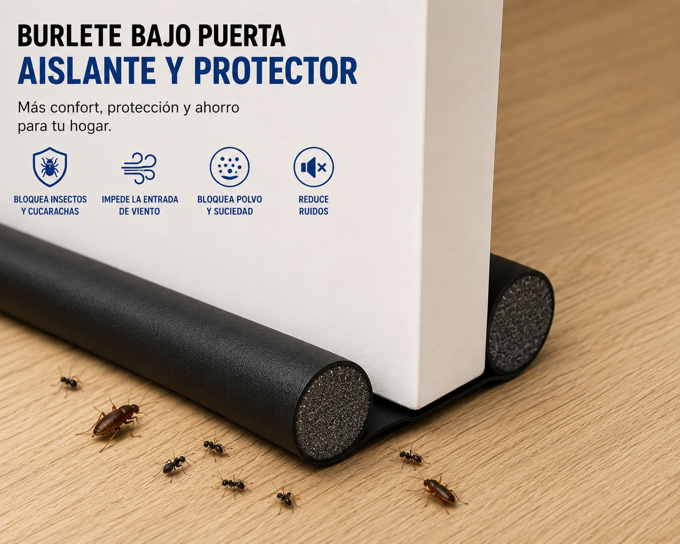 🔥 PROMO 2x1 HOY Burlete Mágico Anti Frío y Polvo 🚪 Doble Protección para tu Puerta