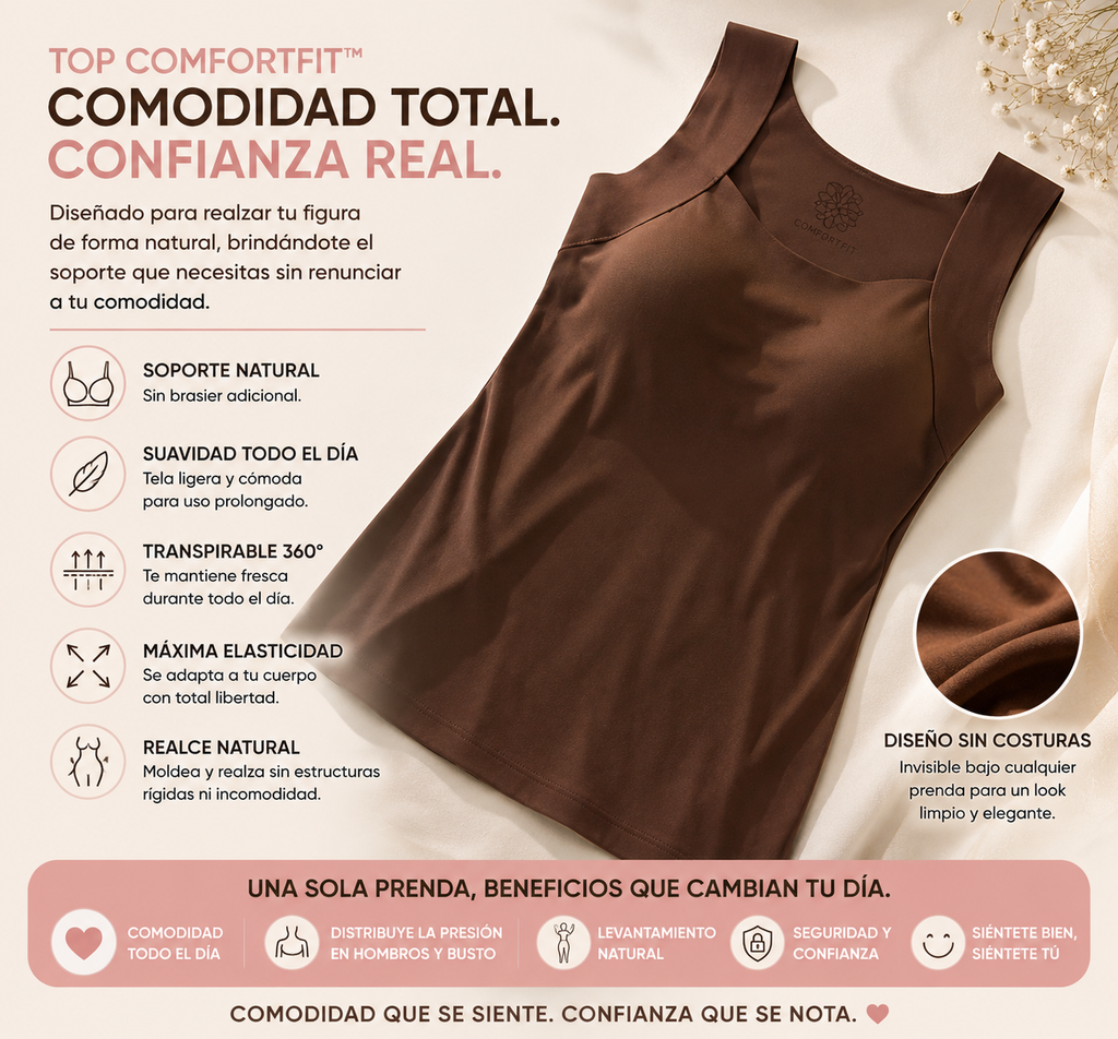 Top ComfortFit 2 en 1 con Brasier Integrado | Máximo Confort y Soporte Todo el Día