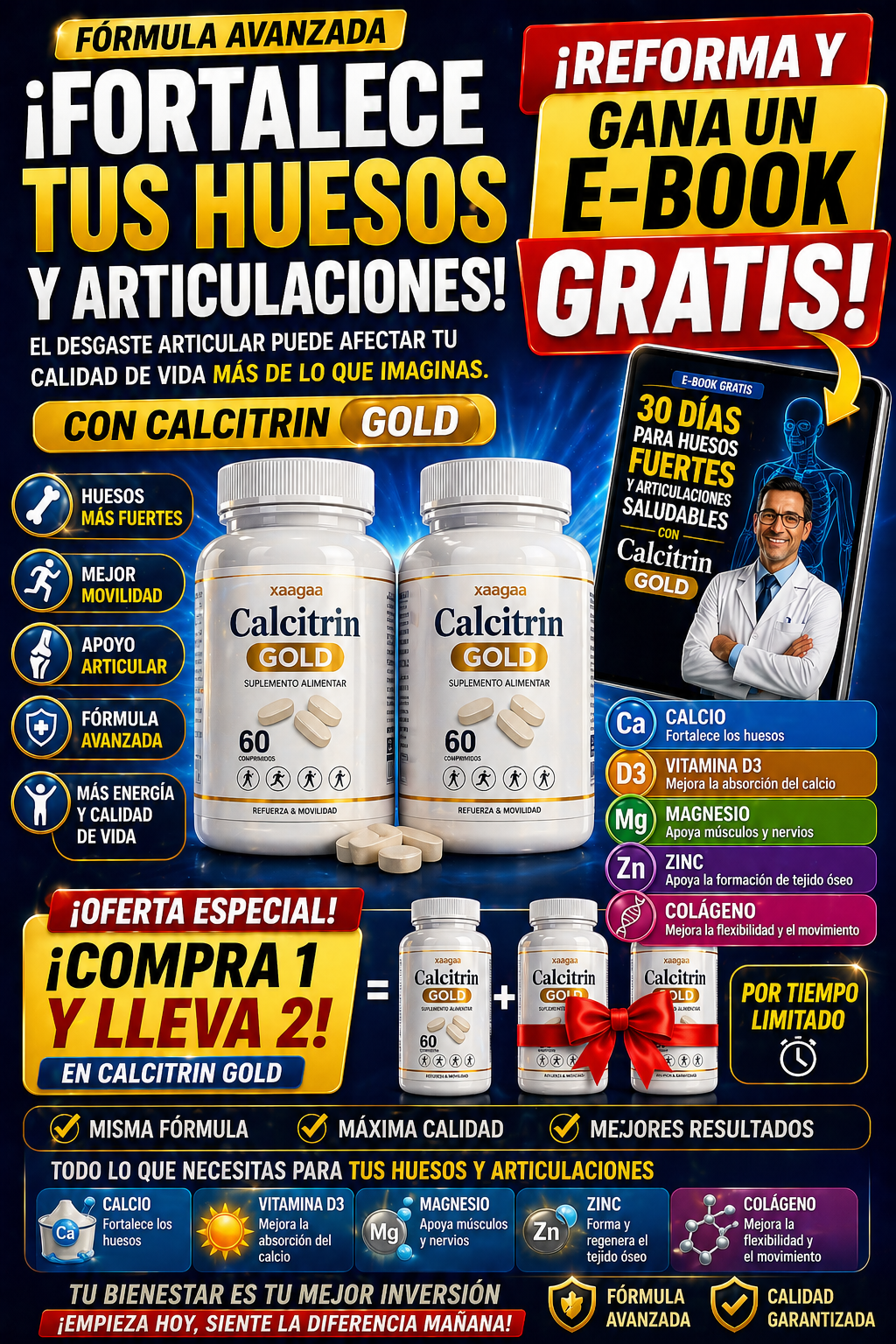 Calcitrin Gold Flex Alivio y fortalecimiento de las articulaciones