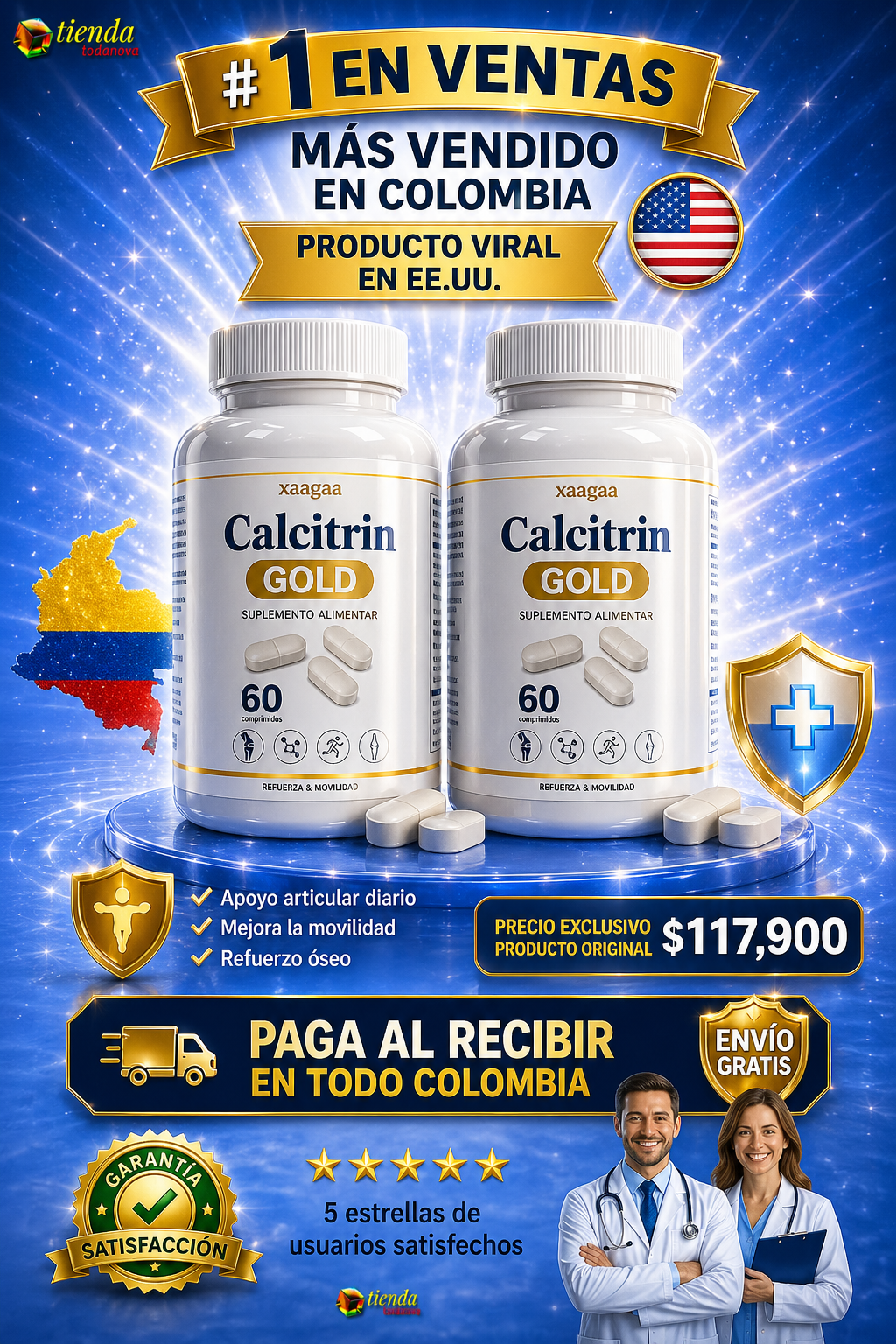Calcitrin Gold Flex Alivio y fortalecimiento de las articulaciones